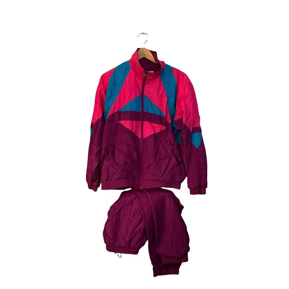 Bocoo Colorblock 2 Piece  90'S Track Jogging Jacket Pants Set Women's SZ M‎